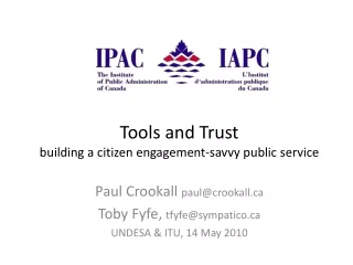 Tools and Trust building a citizen engagement-savvy public service