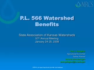 P.L. 566 Watershed Benefits