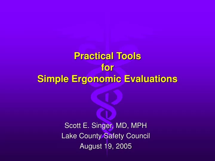 practical tools for simple ergonomic evaluations