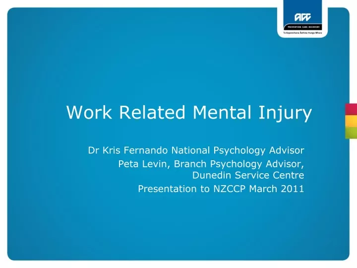 work related mental injury