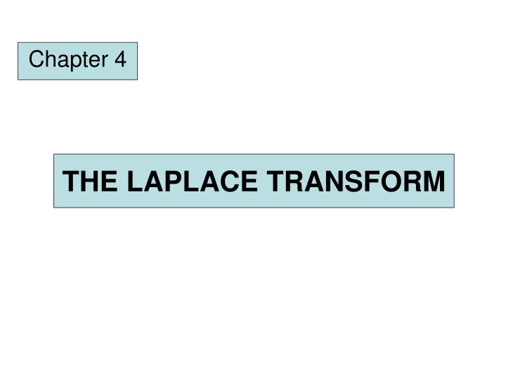 the laplace transform