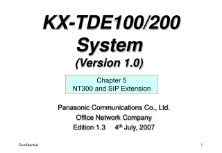 Panasonic Communications Co., Ltd. Office Network Company Edition 1.3     4 th  July, 2007