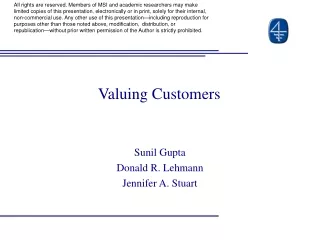 Valuing Customers