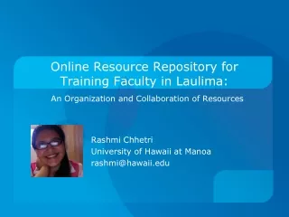 Online Resource Repository for Training Faculty in Laulima: