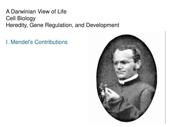 a darwinian view of life cell biology heredity