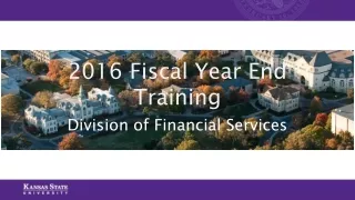 2016 Fiscal Year End Training