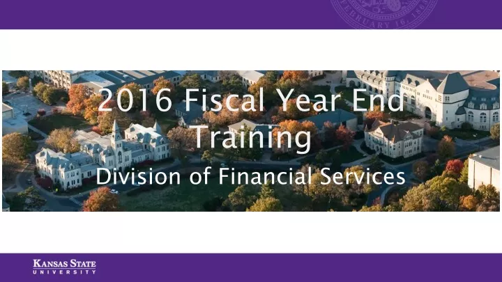 2016 fiscal year end training