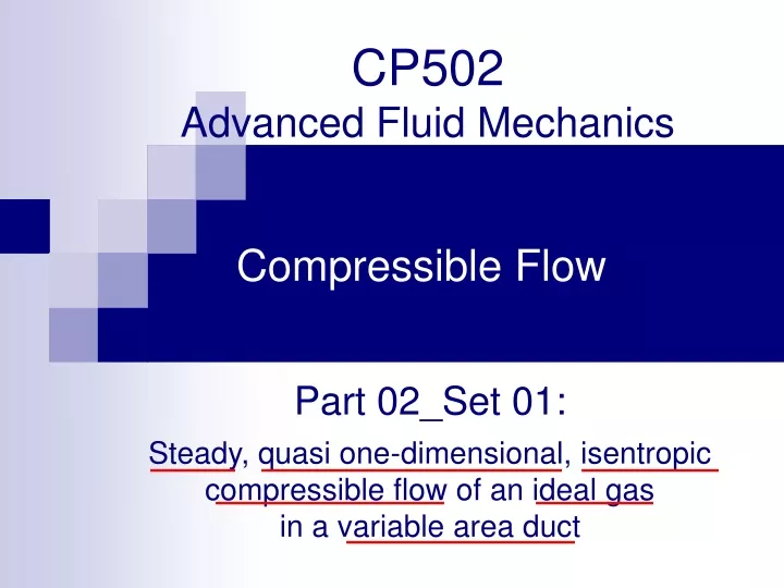 cp502 advanced fluid mechanics