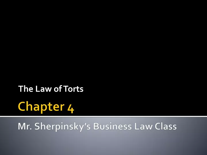 the law of torts