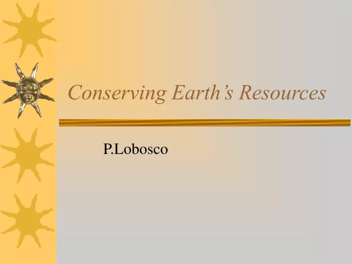 conserving earth s resources
