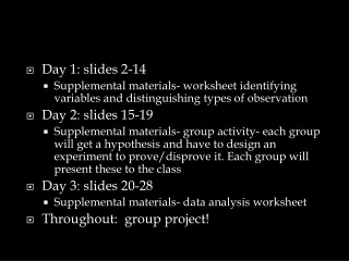 Day 1: slides 2-14