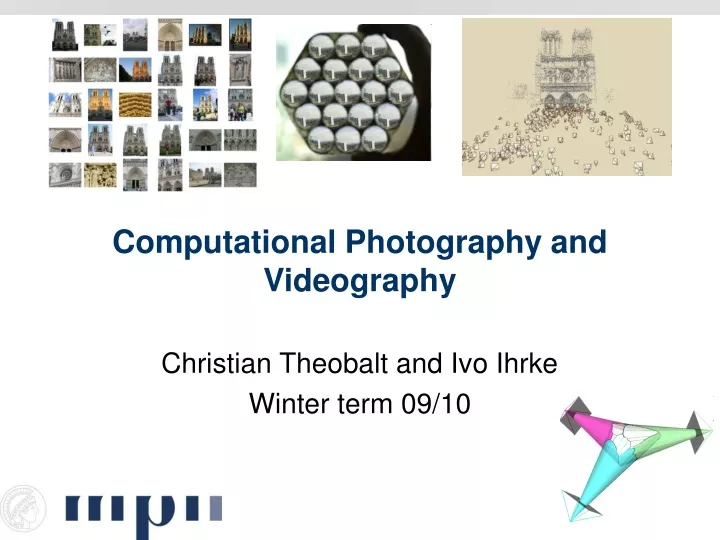 computational photography and videography