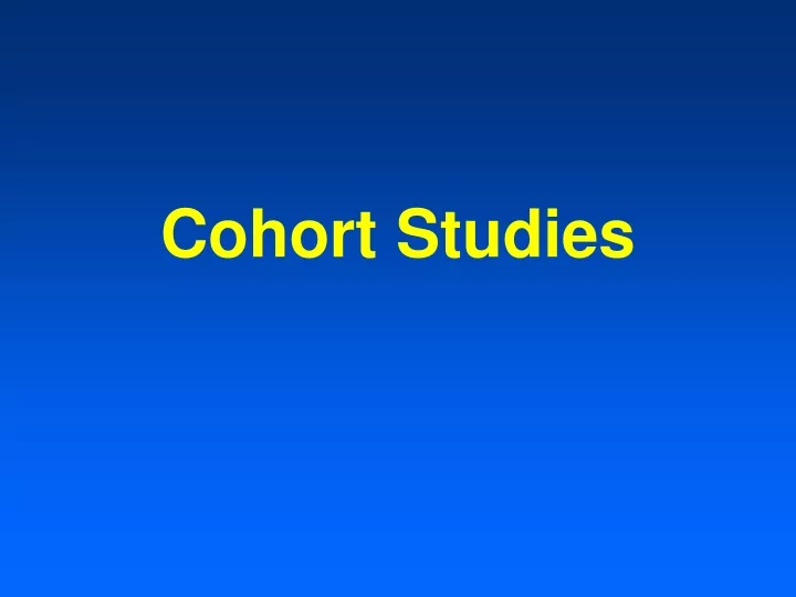 cohort studies