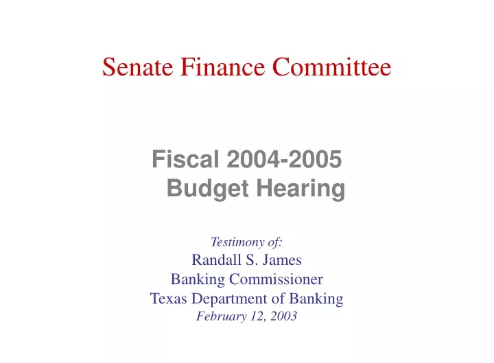 fiscal 2004 2005 budget hearing