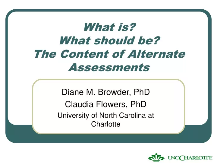 what is what should be the content of alternate assessments