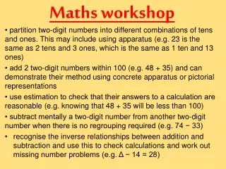 Maths workshop