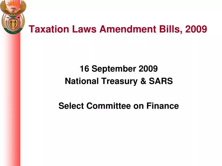 taxation laws amendment bills 2009