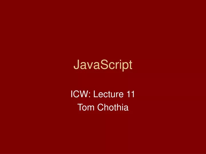 icw lecture 11 tom chothia