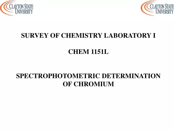 survey of chemistry laboratory i chem 1151l