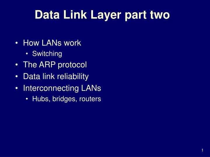 data link layer part two
