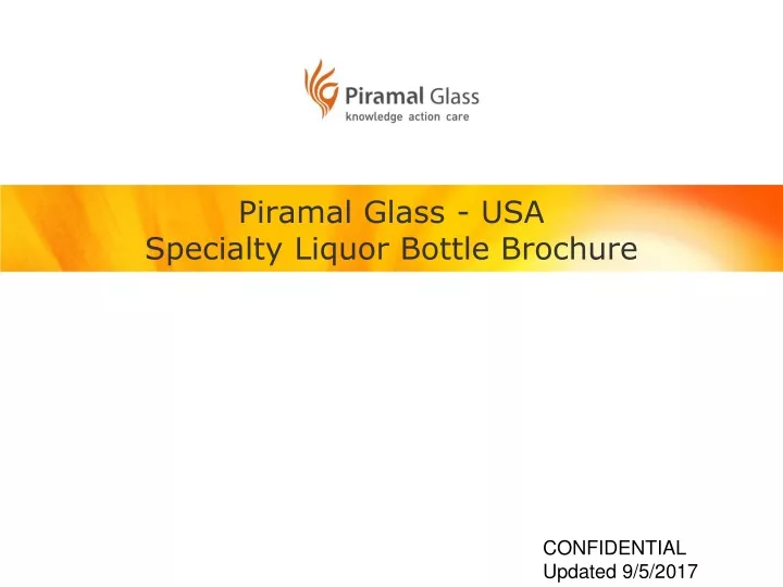 piramal glass usa specialty liquor bottle brochure