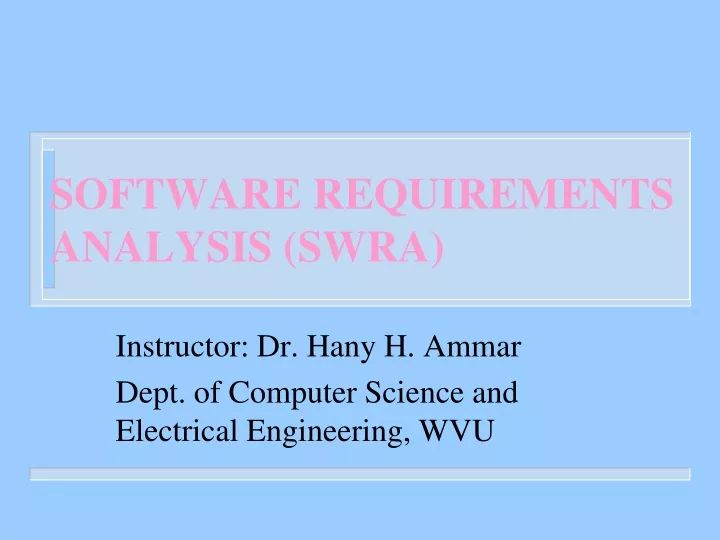 software requirements analysis swra