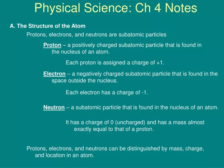 physical science ch 4 notes