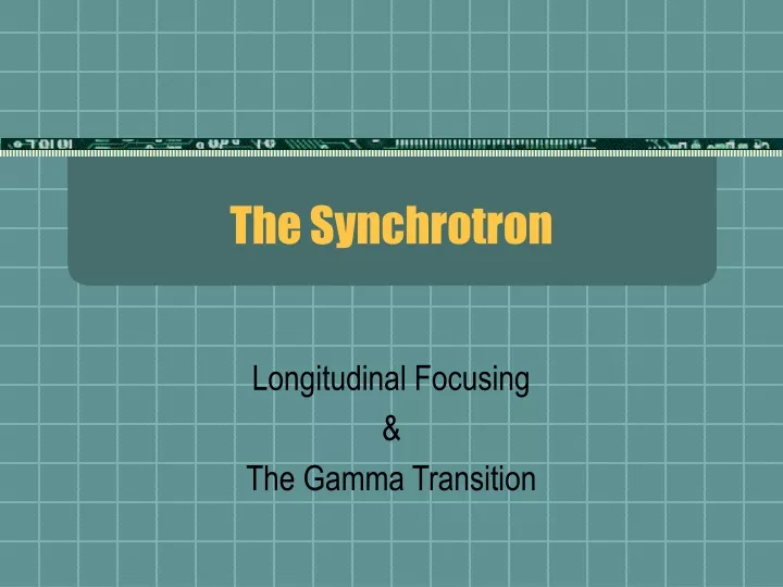 the synchrotron