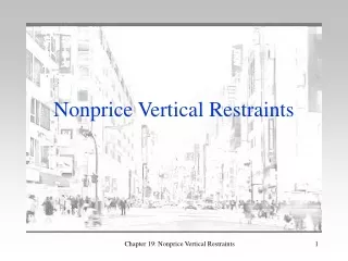 Nonprice  Vertical Restraints