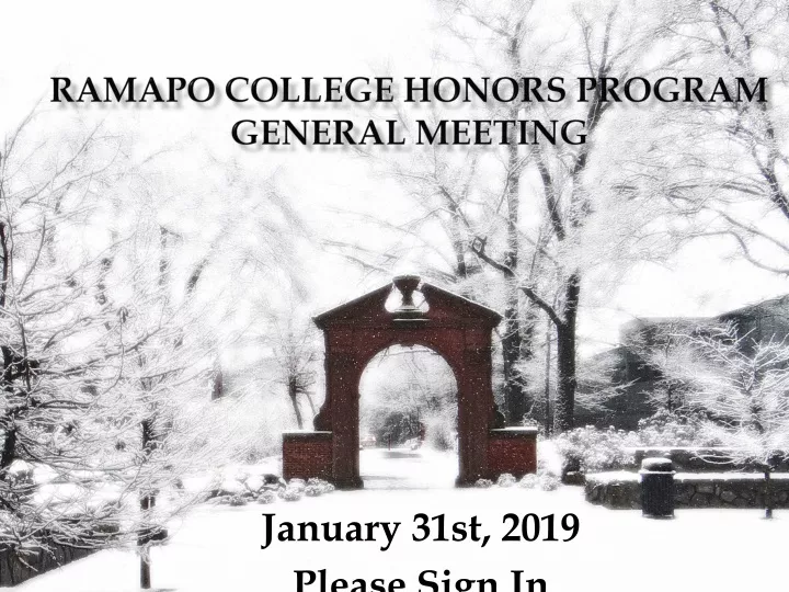 ramapo college honors program general meeting