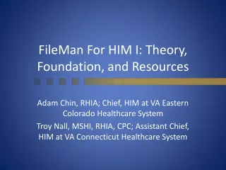 FileMan For HIM I: Theory, Foundation, and Resources
