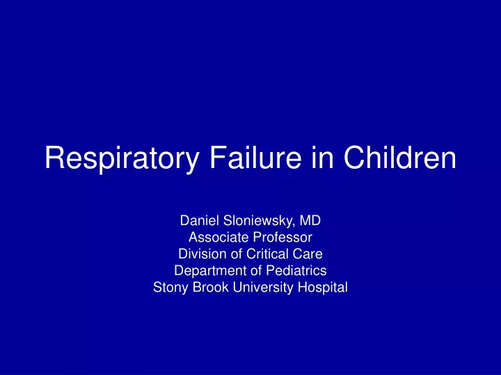 respiratory failure in children