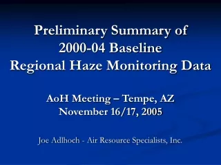 Joe Adlhoch - Air Resource Specialists, Inc.