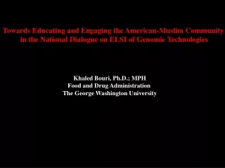 Towards Educating and Engaging the American-Muslim Community