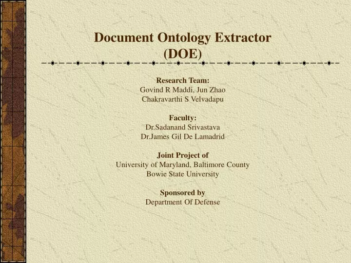 document ontology extractor doe research team