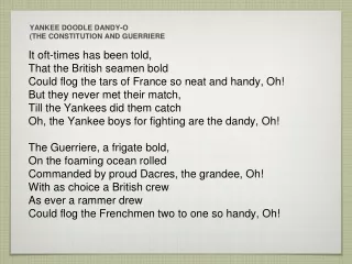 YANKEE DOODLE DANDY-O  ( THE CONSTITUTION AND GUERRIERE