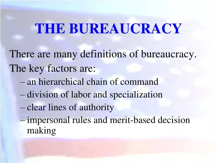 the bureaucracy