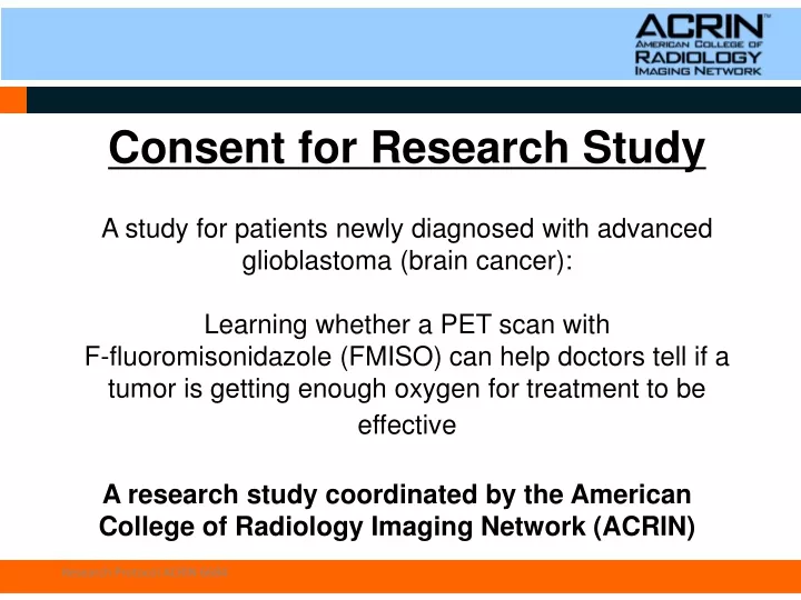 consent for research study a study for patients