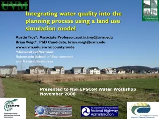 Integrating water quality into the planning process using a land use simulation model