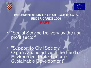 IMPLEMENTATION OF GRANT CONTRACTS UNDER CARDS 2004 PART I