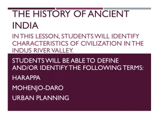 The History of Ancient India