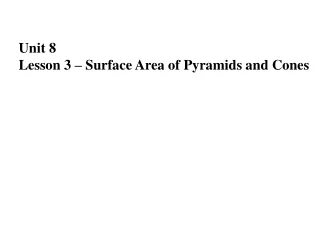 Unit 8 Lesson 3 – Surface Area of Pyramids and Cones