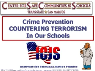 Crime Prevention  COUNTERING TERRORISM In Our Schools