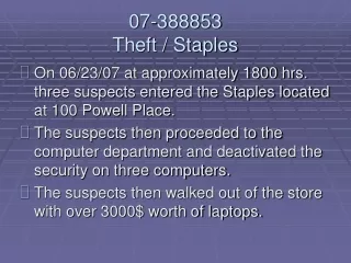 07-388853 Theft / Staples