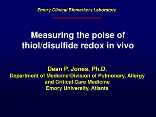 Measuring the poise of thiol/disulfide redox in vivo