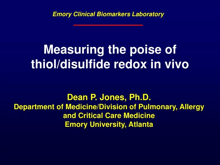 measuring the poise of thiol disulfide redox in vivo