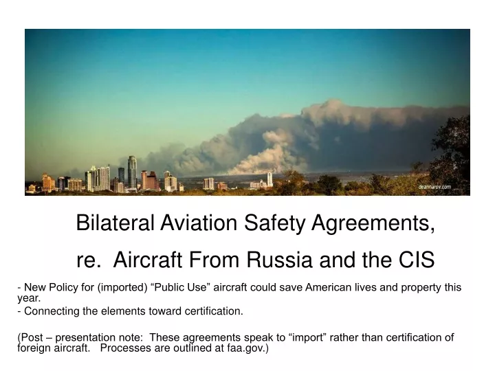 bilateral aviation safety agreements re aircraft from russia and the cis