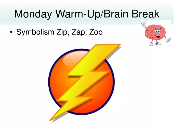 monday warm up brain break