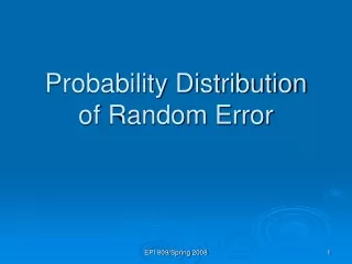 Probability Distribution  of Random Error