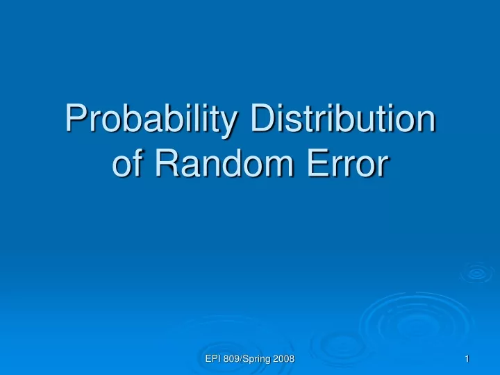 probability distribution of random error